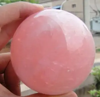 

NATURAL PRETTY Pink ROSE QUARTZ CRYSTAL SPHERE BALL HEALING 80MM + stand