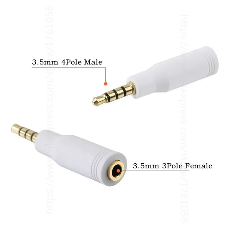 3.5mm 4 pole Male to 3.5mm 3 pole Female Jack Stereo Audio Adapter 3.5 M/F adapter Sadoun.com