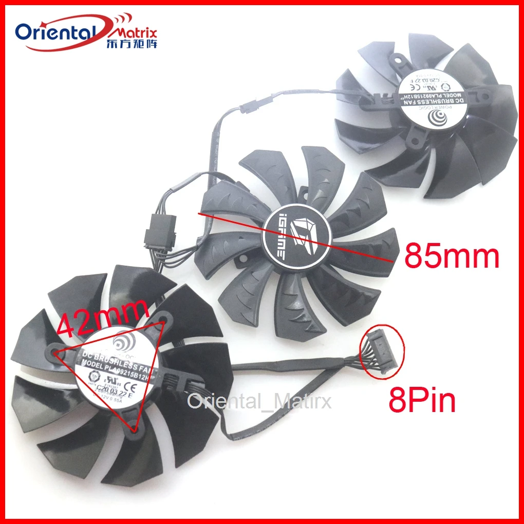 3 Pz/Lotto Fan 12V 0.55A Ventola Vga Per Igame Gtx1070 1080 Rtx 2060 2070 2080 X Ventola Di Raffreddamento Della Scheda Grafica 4 Fili 4Pin