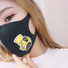 1 шт. Pm2.5 противодымчатая маска для рта дышащая хлопковая модная черная мультяшная утолщенная маска для рта респиратор