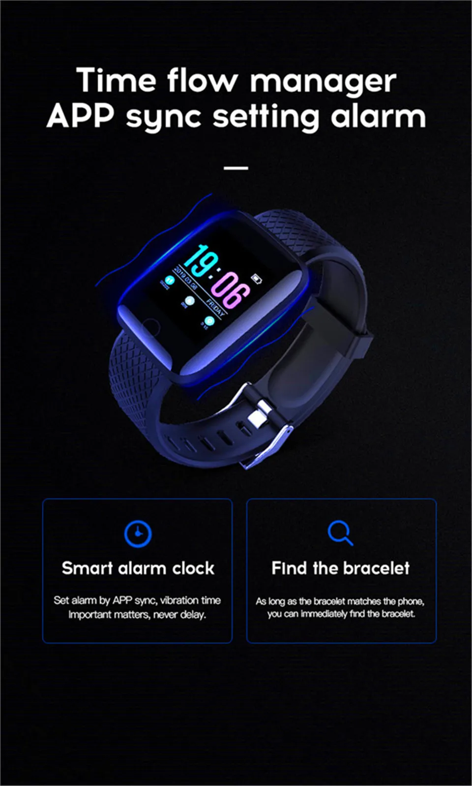 18-130435 Smart Wristband Heart Rate Monitor Smart Fitness Bracelet Blood Pressure Waterproof IP67 Fitness Tracker Watch For Women Men