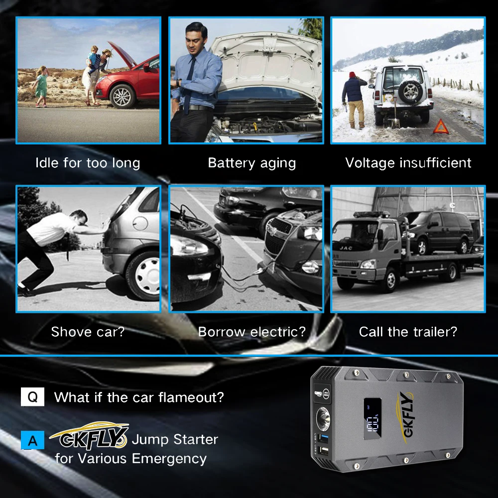 Аварийное высокопиковое 12 В Автомобильное пусковое устройство бустер