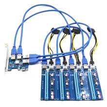 Novo adicionar no cartão pcie 1 a 4 pci express 16x slots riser cartão pci-e 1x para externo 4 pci-e slot adaptador pcie porta cartão multiplicador