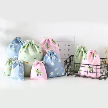 

1Pcs Women Drawstring Bag Cute Flower Avocado Printing Drawstring Bag Girls Gift Storage Bags Polyester Cotton Drawstring Pouch