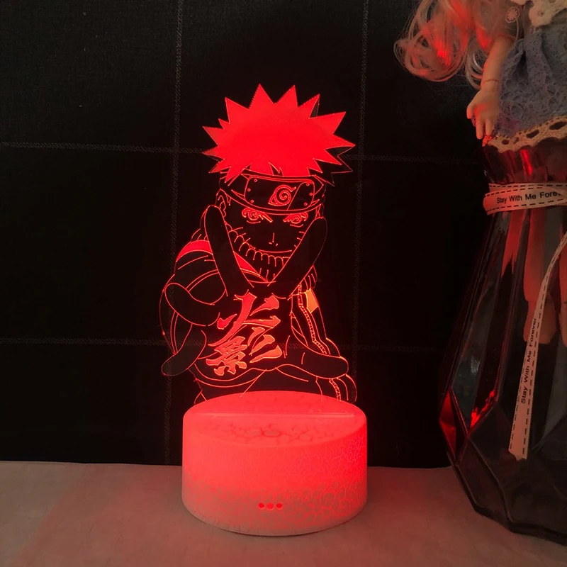 Рисунок аниме Наруто 3d Ночник светильник Usb 7RGB сенсорный датчик ночной