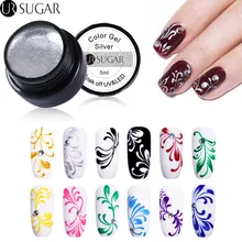 Ur Sugar краска гель для ногтей художественная акриловая живопись цветной гель для рисования УФ-гель Золотой Серебряный чистый УФ-цвет светодиодный DIY лак для ногтей 3D