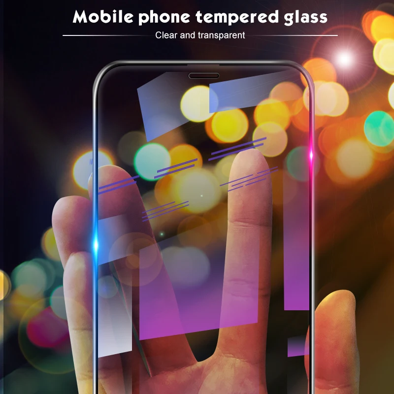 

9H Tempered Glass For iPhone 11 Pro MAX XS MAX XR X Full Cover Screen Protector Black Toughened Glass Film For iPhone 11 Pro MAX