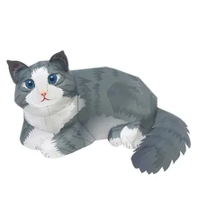 Норвежская лесная кошка Складная режущая Мини Милая 3D бумажная модель бумажное ремесло фигурка животного DIY дети взрослые ремесленные игрушки QD-005