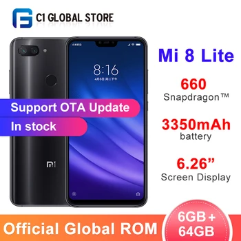 

Global ROM Xiaomi Mi 8 Lite 6GB 64GB Mobile Phone Snapdragon 660 Octa Core 24MP Front Camera 6.26" 19:9 Full Screen 3350mAh