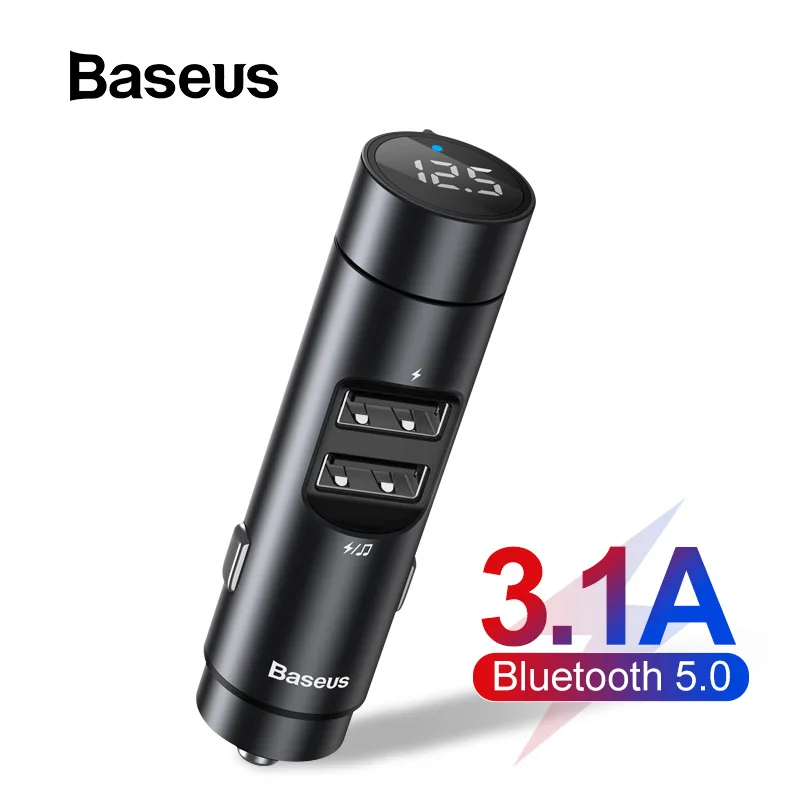 

Baseus Car FM Transmitter Modulator Bluetooth 5.0 Car Kit With 3.1A Dual USB Charger Auto Audio MP3 Player Car FM Transmiter