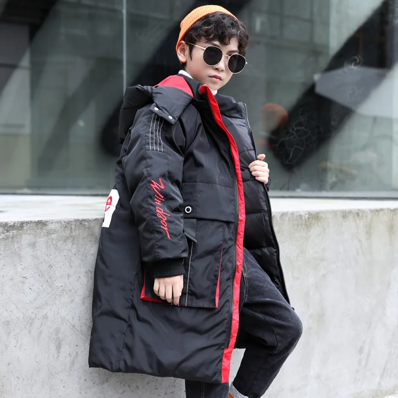 

Kids Winter Jacket 2019 Fashion Cool Warm Hooded Winter Down Jacket For Girls Parkas For Girls Teen Boys Thick Long Coat Kids