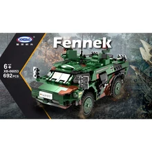 

The Military Weapon Theme series German African Fox Armored Reconnaissance Vehicle Building Blocks WW2 Model Bricks Toys