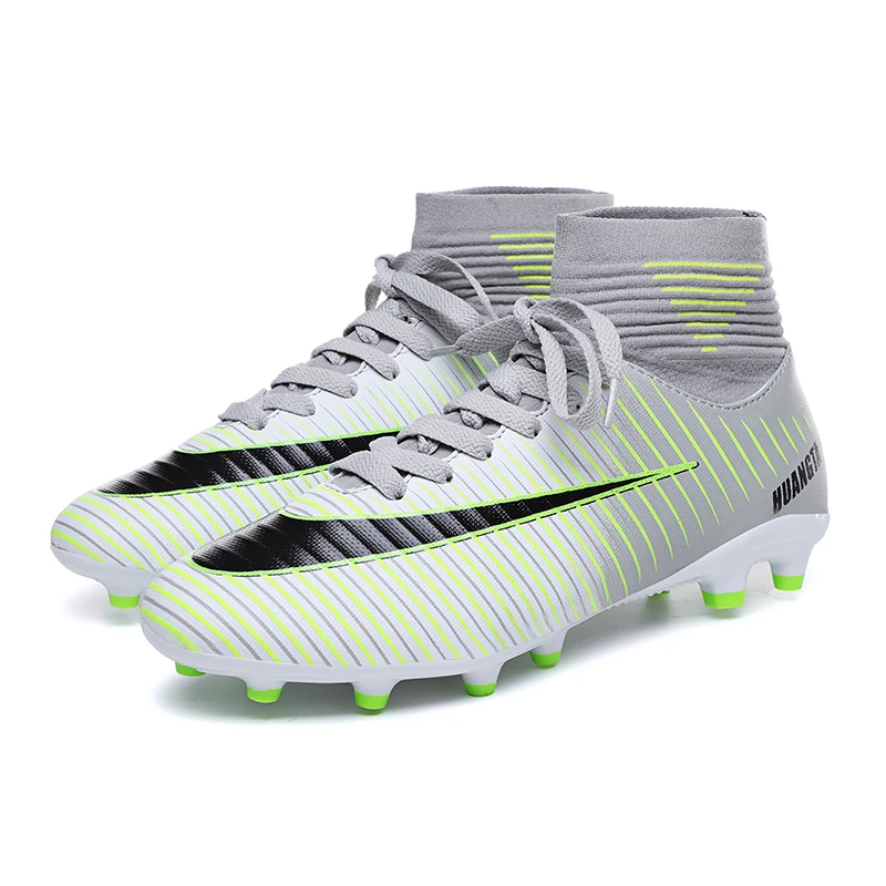 

Soccer Shoes Men Football Boots Men Soccer Cleats Boots Long Spikes TF Spikes Ankle High Top Sneakers Soft Indoor Turf Futsal