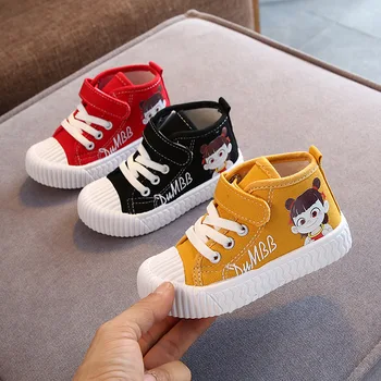 

2019 Autumn New Children Canvas Shoes Girls Sneakers Breathable Spring Fashion Kids Shoes For Boys Casual Shoes Student B373
