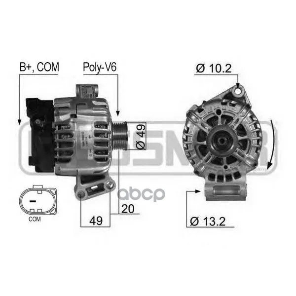 Генератор Ford Mondeo Iv, Focus Iii, Fiesta Vi 2007- Era арт. 210430