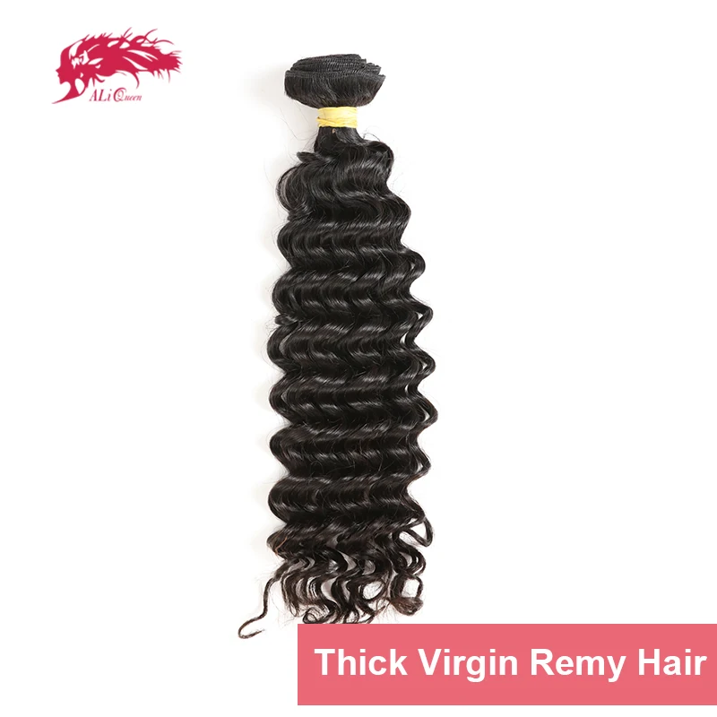 Thick One Перуанские глубокие кудрявые волосы пряди 12-30 дюймов натуральный цвет девственные Remy человеческие волосы для наращивания один срез - Цвет: Thick One