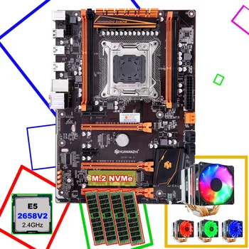 شراءخصم الكمبيوتر اللوحة HUANANZHI X79 LGA2011 اللوحة مع M.2 فتحة وحدة المعالجة المركزية زيون E5 2658 V2 مع برودة RAM 64G (4*16G) 1866