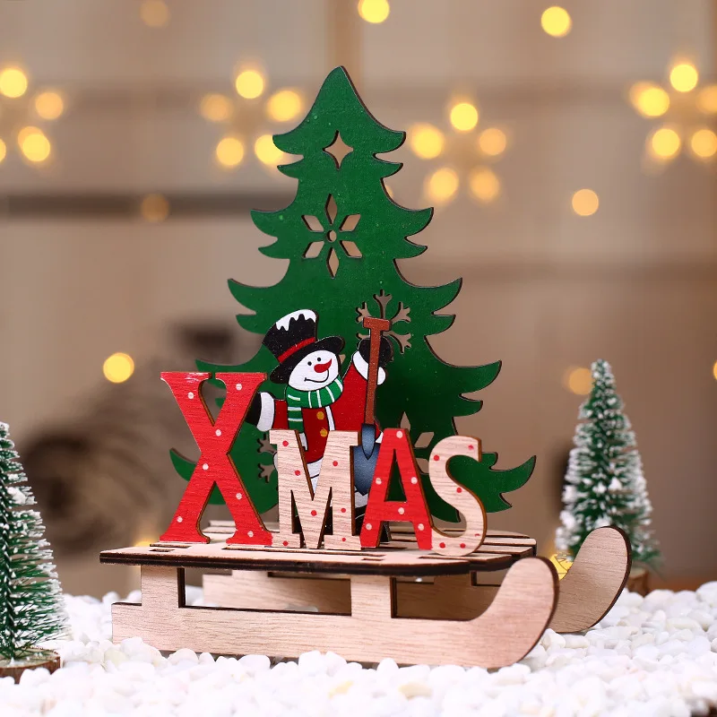 Details about   Christmas Ornament Merry Christmas Decorations Wooden Sleigh Train 17 Styles 