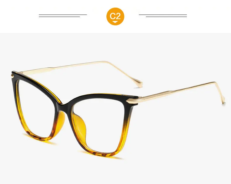 Модные оправы для очков кошачий глаз для женщин, сексуальные негабаритные металлические оправы, роскошные брендовые дизайнерские женские оптические очки