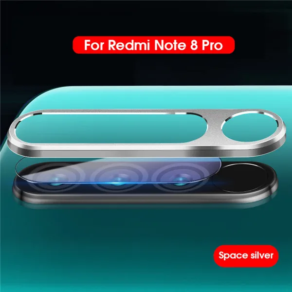 Camera Lens Protective Metal Ring Tempered Glass For Xiaomi mi 9t Pro A3 Redmi Note 8 7 Redmi K20 Pro Screen Protector Case - Цвет: For Redmi note 8 Pro