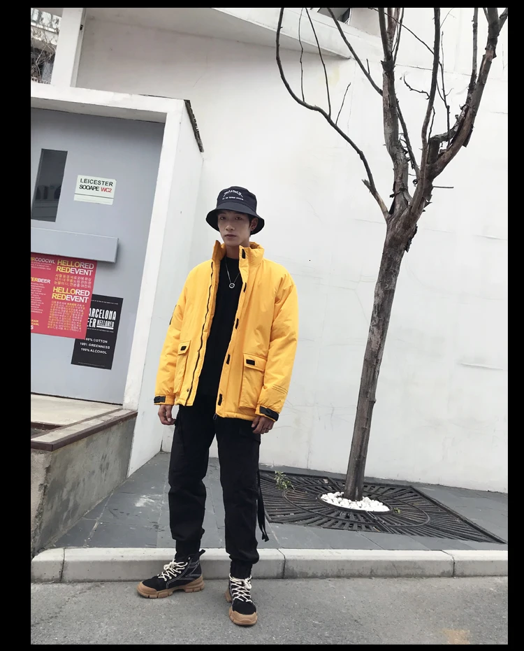 Мужская качественная Студенческая зимняя одежда, куртка, Мужская парка, Толстая теплая верхняя одежда, Корейская Молодежная уличная одежда в стиле хип-хоп в японском стиле, Harajuku