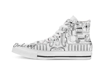

Round and Round Custom Casual High Top lace-up Canvas shoes sneakers Drop shipping