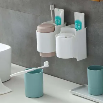 

Toothbrush Holder Storage Rack Double Wash Set Toilet Organization Bathroom Accessories Set