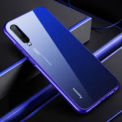 Для huawei P30 Pro популярный градиент Аврора задняя крышка из закаленного стекла и Алюминиевый металлический бампер чехол для huawei P30/Pro Тонкий