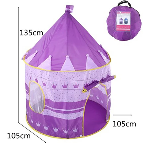 Складная детская игровая палатка, портативная детская палатка Tipi Prince, Игровая палатка для детей, замок для мальчика, уютный игровой домик, подарки на открытом воздухе, игрушечные палатки - Цвет: purple