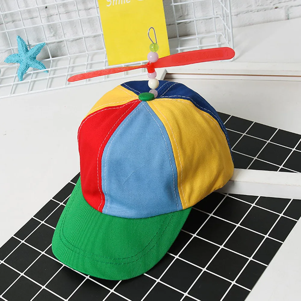 

2019 Adult Helicopter Propeller Baseball Caps Colorful Patchwork Cap Hat Bamboo Dragonfly Children Boys Girls Snapback Dad Hat