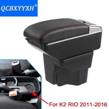 

Car Armrest For Kia K2 RIO 2011-2016 Central Store Content Storage Box With Cup Holder Ashtray Accessories Car-Styling ABS