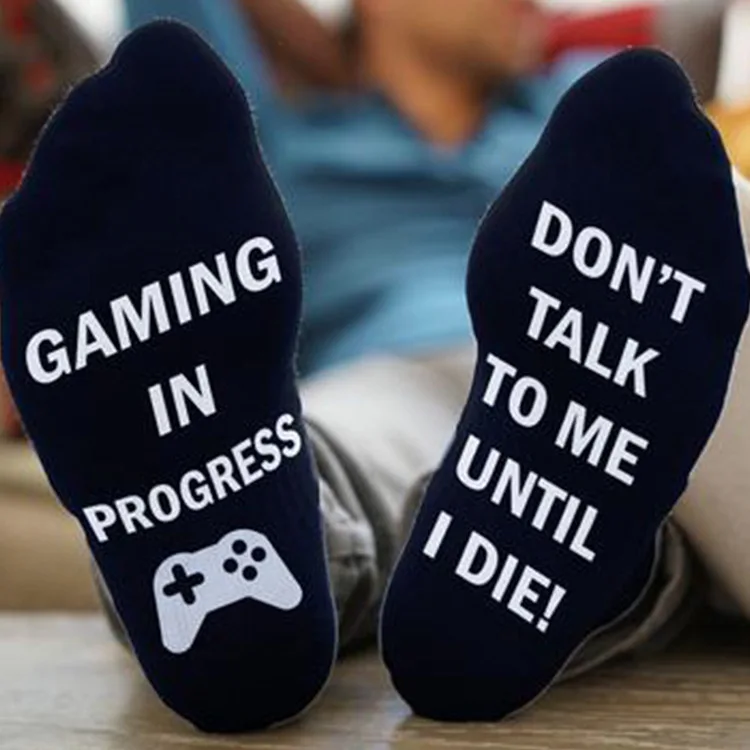 Dog Socks Gift For Boyfriend Cotton Letter Socks DO NOT DISTURB I'M GAMING Anniversary Gift Valentines Day Present Party Favor