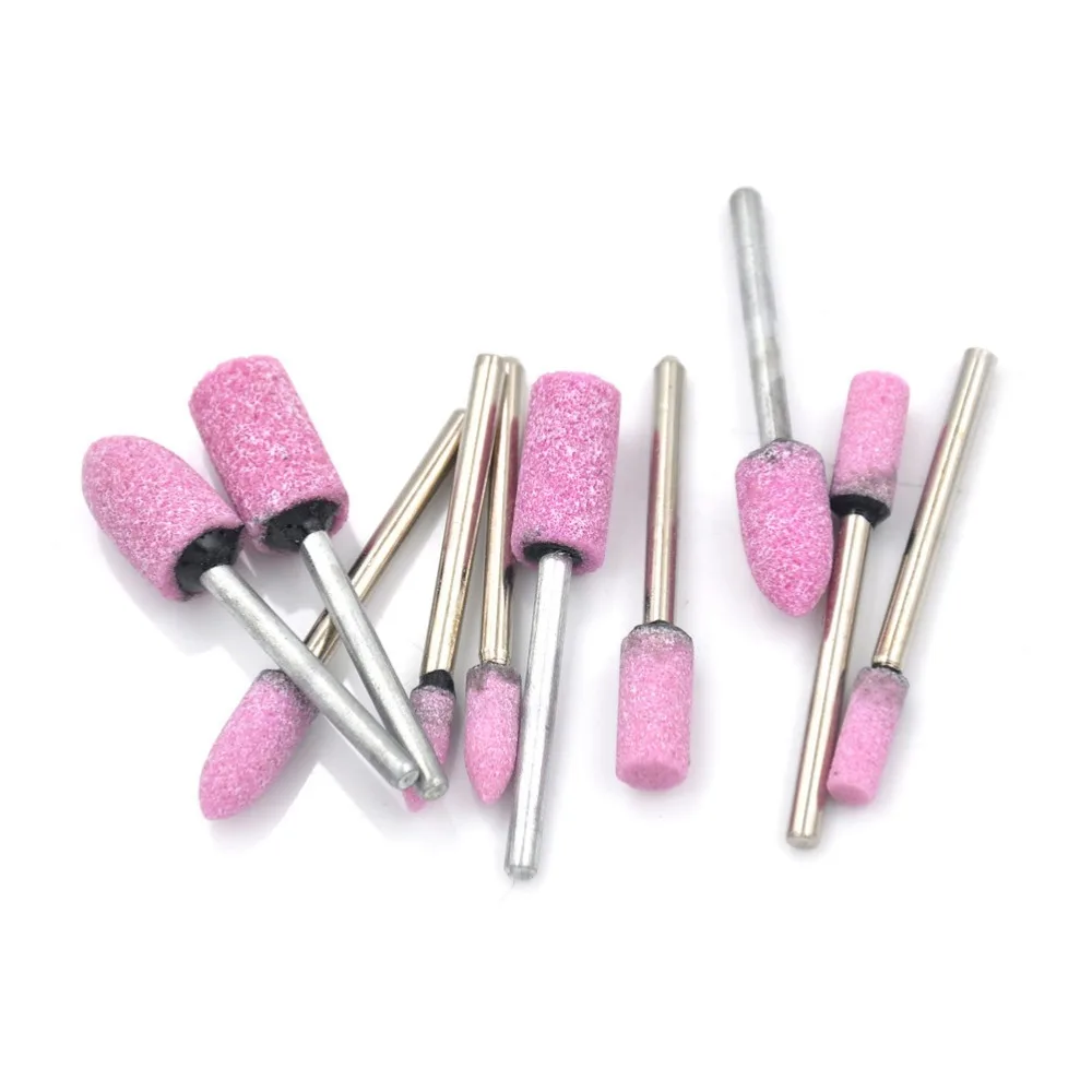 10PCS-Abrasive-Pink-Mounted-Stone-Rotary-Tool-Grinding-Wheel-1-8-Shank-For-Dremel-Pink