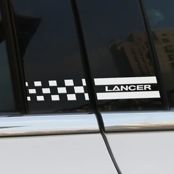 

2PCS For Mitsubishi Lancer 10 3 9 Auto Window Decorative B Pillar Car Stickers Reflective Column Film Trim Decal Car Accessories