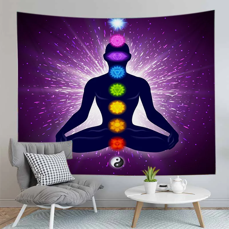 GT47 Indian Buddha Statue MeditationTapestry Wall Hanging Mandala Tapestries Wall Cloth Yoga Carpet Boho Decor - Цвет: GT47