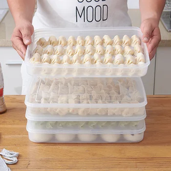 

Food-Grade Dumpling Refrigerator Storage Box Cakes Food Container 35x25x4.5cm