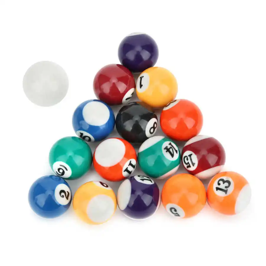 16PCS Billiard Ball 32MM Mini Billiard Ball Eco-friendly Resin Children Toy Mini Pool Table Accesssory