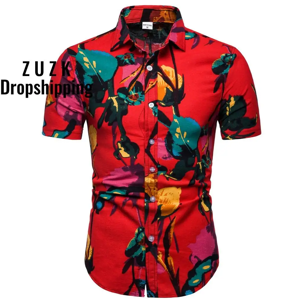 

Fashion Mens Blouse And Tops Shirt Men's Pattern Casual Printing Lapel Short Sleeve Shirt Hawaii Beach Camiseta Hombre