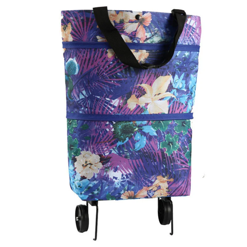 Folding Storage Bag High Capacity Shopping Food Organizer Trolley Bag On Wheels Bags Portable Shopping Bags Buy Vegetables Bags