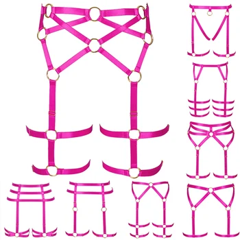 

Women Harness Garter Belt Body Cage High Waist Hollow Out Stockings Suspender Harajuku Gothic Leg Strap Elastic Adjust Belts