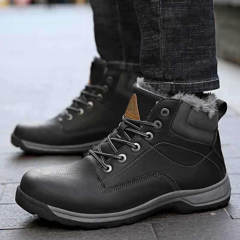 Safty Shoes Winter Ankle Boots Man Shoes Outdoor Sneakers Snow Boots Military Boots Boys Flats Army Platform Boots hombre