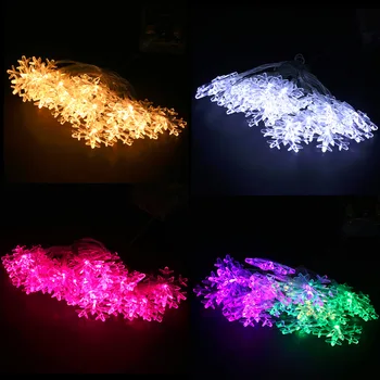 

2.1 m 20 LEDs Snowflake String Lights Christmas Fairy Lights WaterProof Indoor Outdoor Holiday Garden Lighting Battery Powered