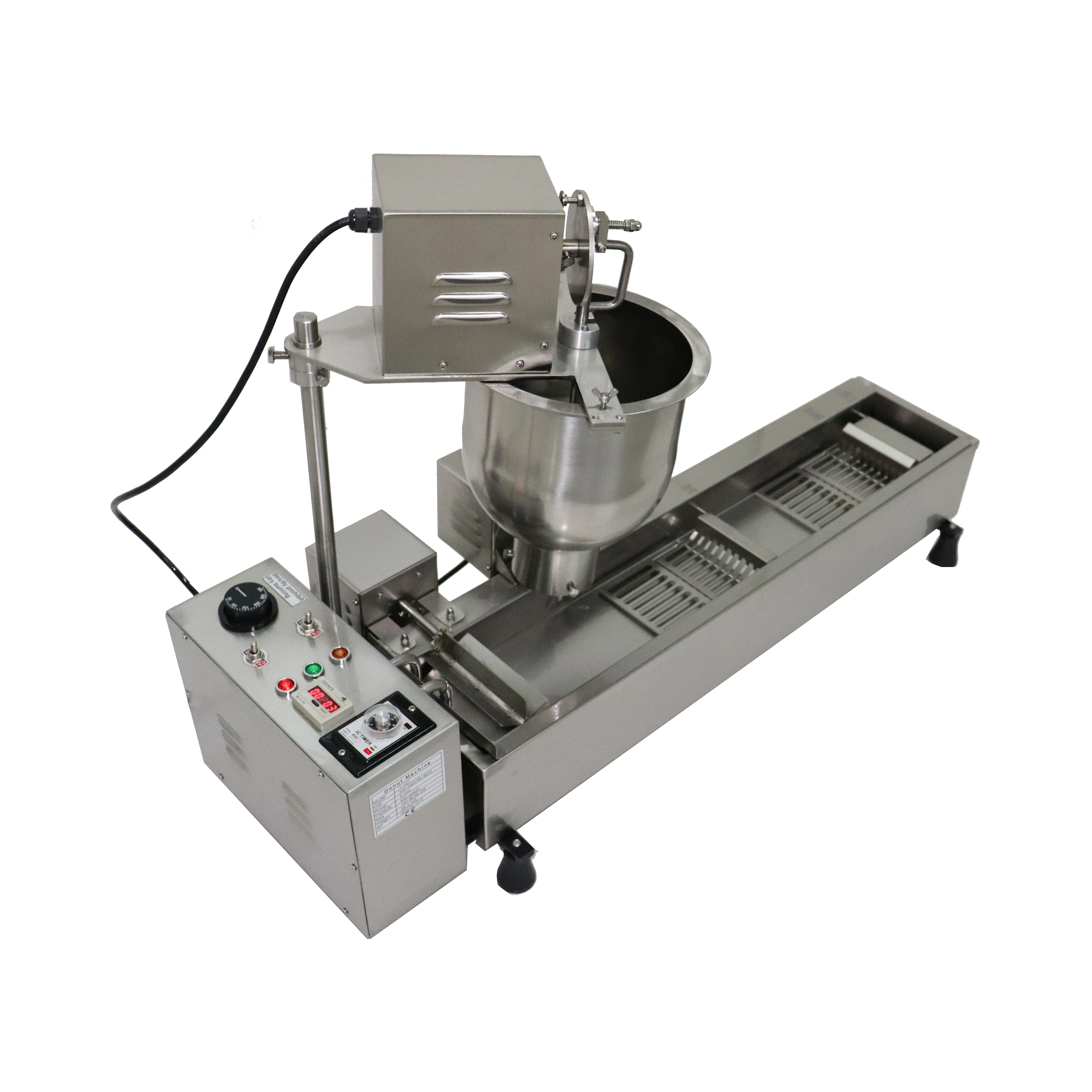 

Single row automatic doughnut machine Commercial Electric Single row automatic donut machine with 3 Donut Maker moulds