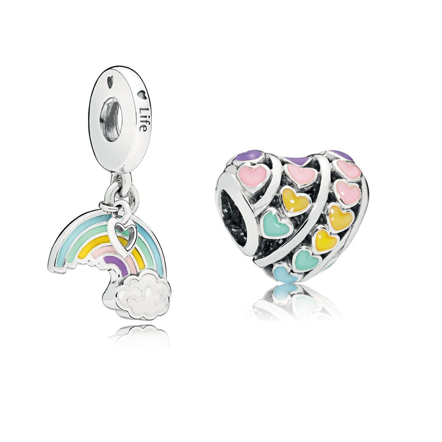pandora rainbow heart necklace