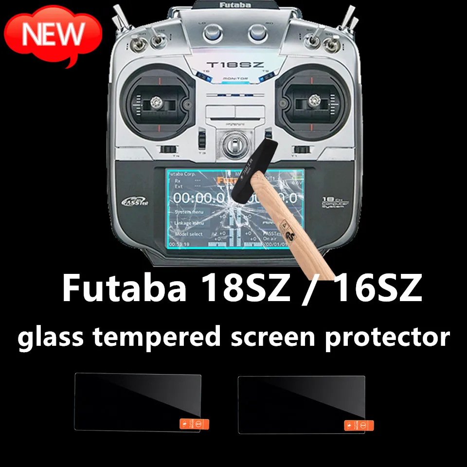 FUTABA 18SZ 16SZ Radius Glass Tempered Screen Protector Radio Remote Control Controller RC Cart Transmitter Case Sac Protection