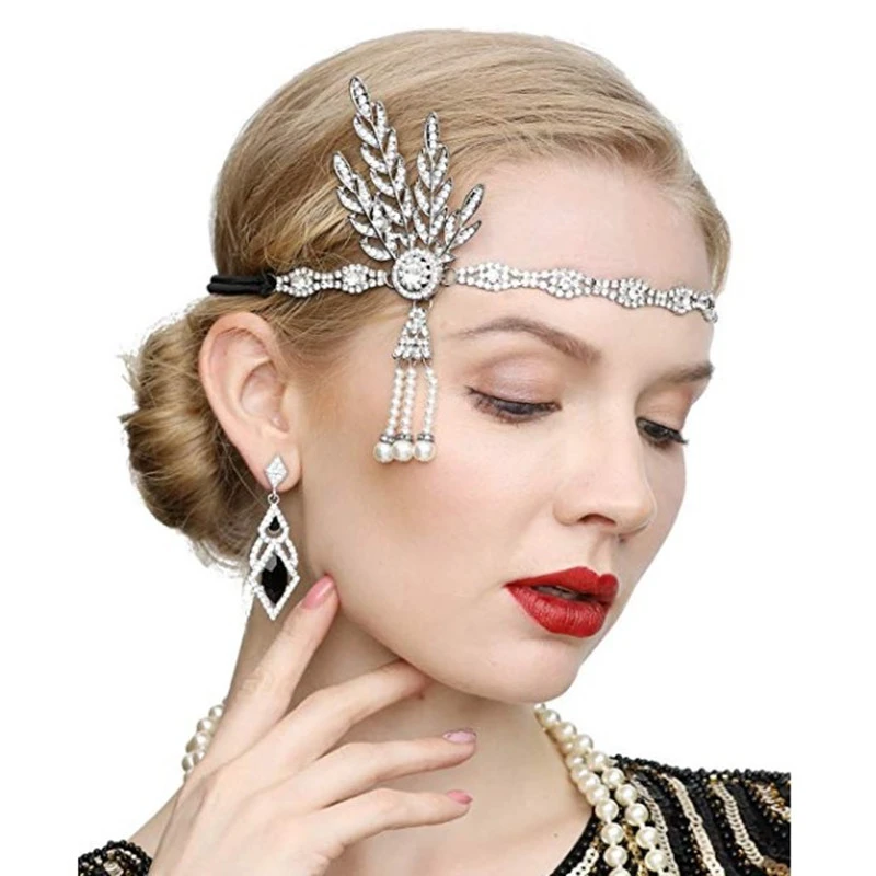 Accesorios De Los Años 20 Conjunto De Diadema De Aleta Pend Accesorios De Los Años 20 Conjunto De Diadema De Aleta Pend