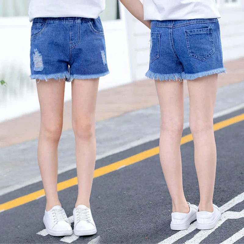 New Summer Kids Short Denim Shorts For Girls Fashion Girl Short Princess Jeans Children Pants Girls Shorts Flower Clothing