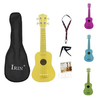 

21inch Ukulele Basswood Acoustic Ukelele+Bag+Strap+String+Capo Hawaii Guitar Musical Instrument Kit for Beginner