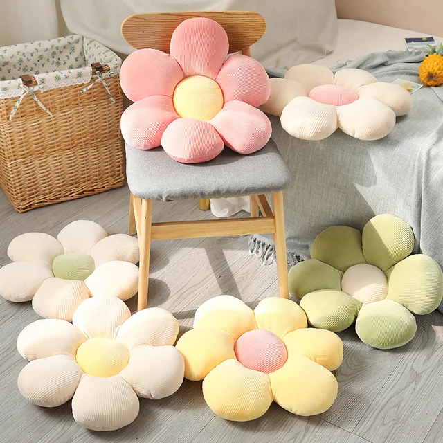 35-75CM Colorful Flowers Plush Pillow Comfortable Plant Petal Cushion Stuffed Flower Toys for Girls Baby Home Decor Gift 2