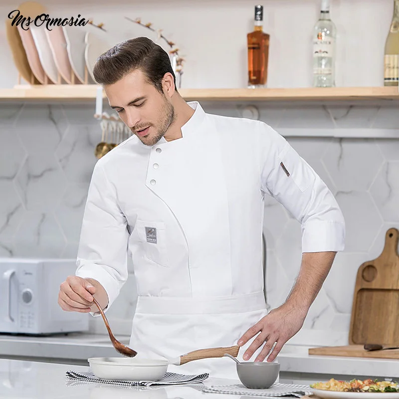 Повседневные мягкие куртки MSORMOSIA для шеф повара с коротким рукавом и скошенным
